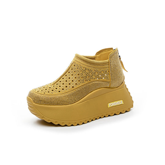Damen Komfortable Plateau-Sneaker mit atmungsaktivem Obermaterial und modischem Design R&B