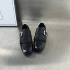 Damen Elegante Mokassins mit modischem Fransen-Design und dekorativer Schnalle R&B