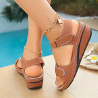 Damen Komfortable und ergonomische Sandalen mit verstellbaren Klettverschlüssen R&B