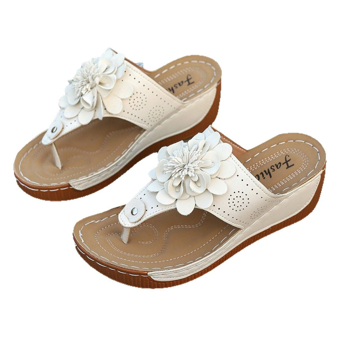 Damen Blumenschmuck Zehentrenner-Sandalen mit gepolsterter Sohle R&B