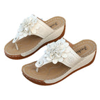 Damen Blumenschmuck Zehentrenner-Sandalen mit gepolsterter Sohle R&B