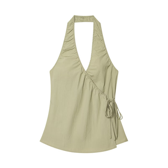 Damen Halterneck Top mit elegantem Knoten-Detail und fließendem Schnitt R&B
