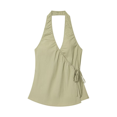 Damen Halterneck Top mit elegantem Knoten-Detail und fließendem Schnitt R&B