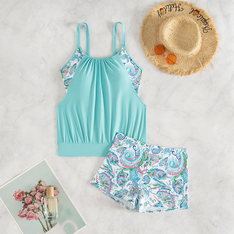 Damen Tankini-Set mit floralem Muster und bequemen Shorts R&B