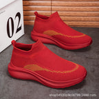 Damen Sportliche Sneakers mit elastischem Schaft und rutschfester Sohle