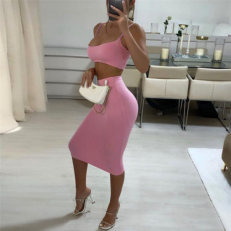 Damen figurbetontes Tube-Top und Bleistiftrock Set R&B