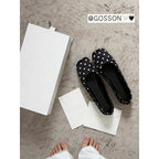 Damen Ballerinas mit quadratischer Zehenform und glänzender Oberfläche R&B