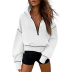 Damen Modischer Kapuzenpullover mit durchgehendem Reißverschluss R&B