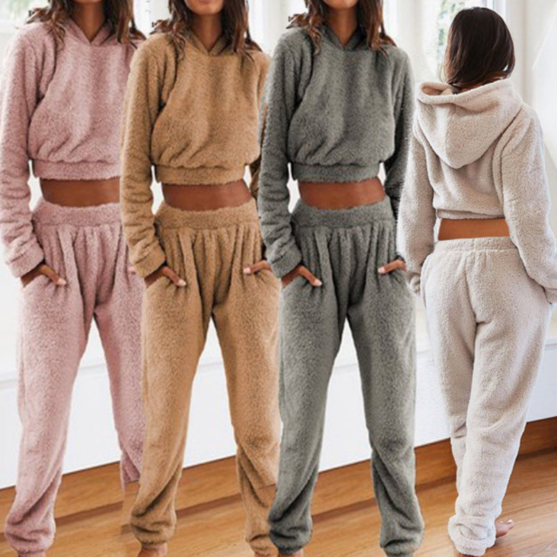 Damen kuscheliges Lounge-Set aus weichem Fleece R&B