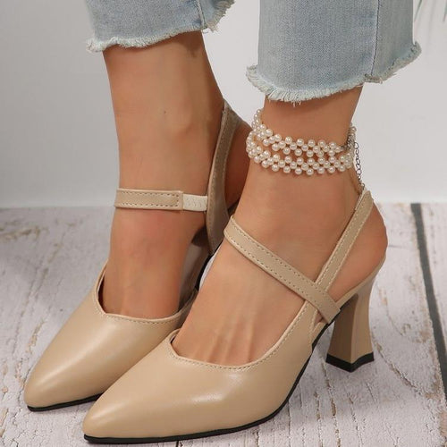 Damen elegante Slingback-Pumps mit modischer Riemchenverzierung R&B