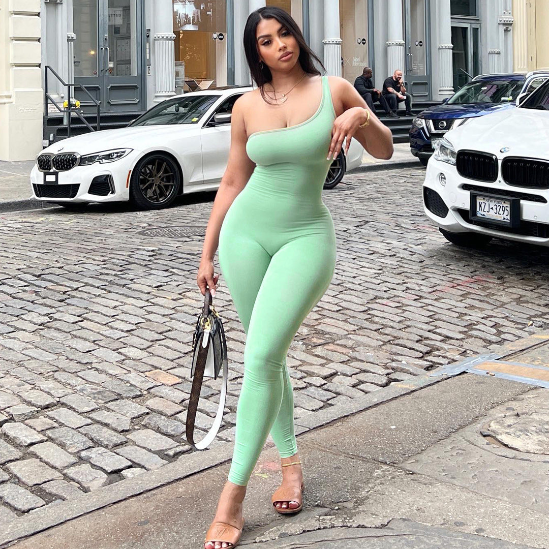 Damen Figurumspielender Bodysuit mit asymmetrischem Design R&B