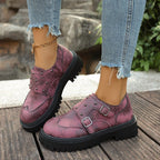 Damen modische Schnürschuhe mit Ziernähten und Plateau R&B