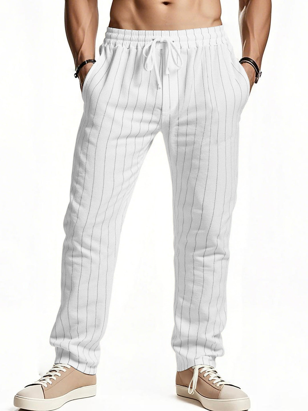 Herren komfortable Freizeithose mit gestreiftem Design R&B
