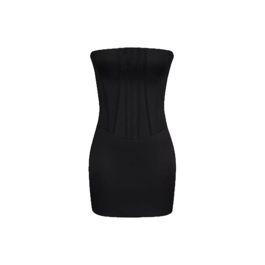 Damen figurbetontes Minikleid mit Tube-Oberteil und Korsett-Design R&B