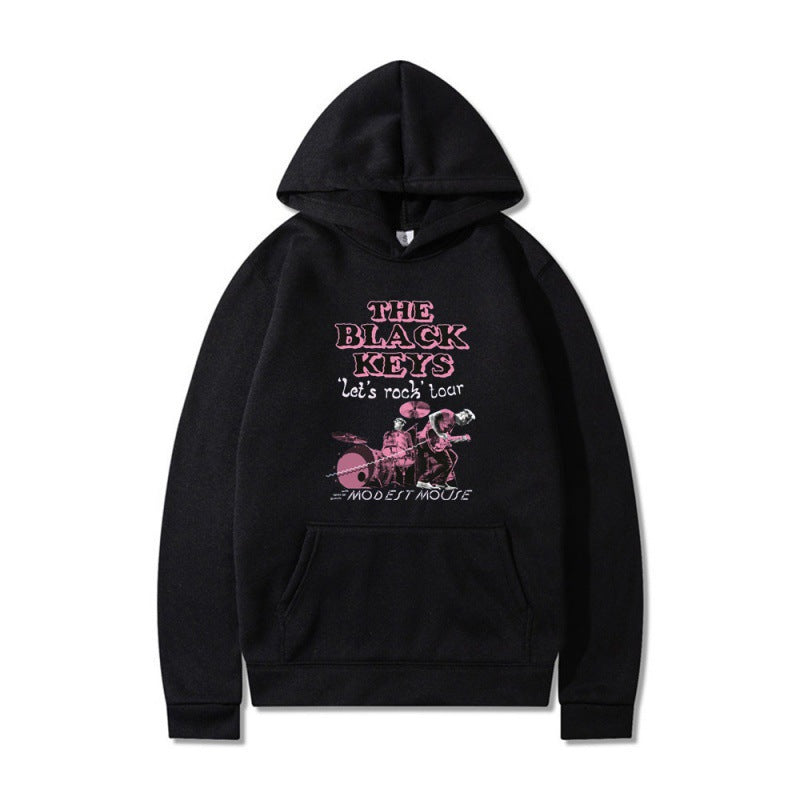 Damen Kapuzenpullover mit kreativem Rockband-Design und komfortabler Passform R&B