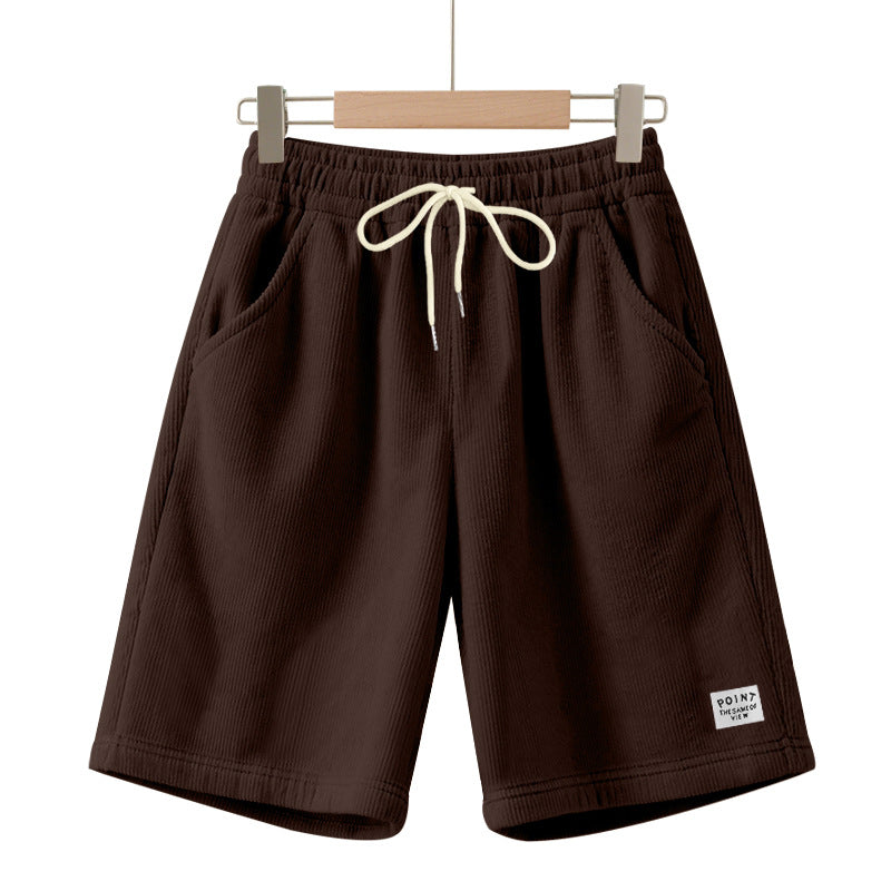 Herren nan knielange Lounge-Shorts im Rippenstrukturjersey mit elastischem Kordelzugbund und aufgesetzten Eingrifftaschen R&B