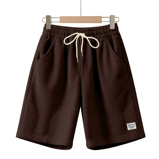 Herren nan knielange Lounge-Shorts im Rippenstrukturjersey mit elastischem Kordelzugbund und aufgesetzten Eingrifftaschen R&B