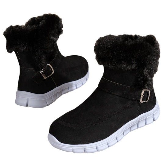Damen Winterboots mit kuscheligem Kunstfellkragen und rutschfester Sohle R&B