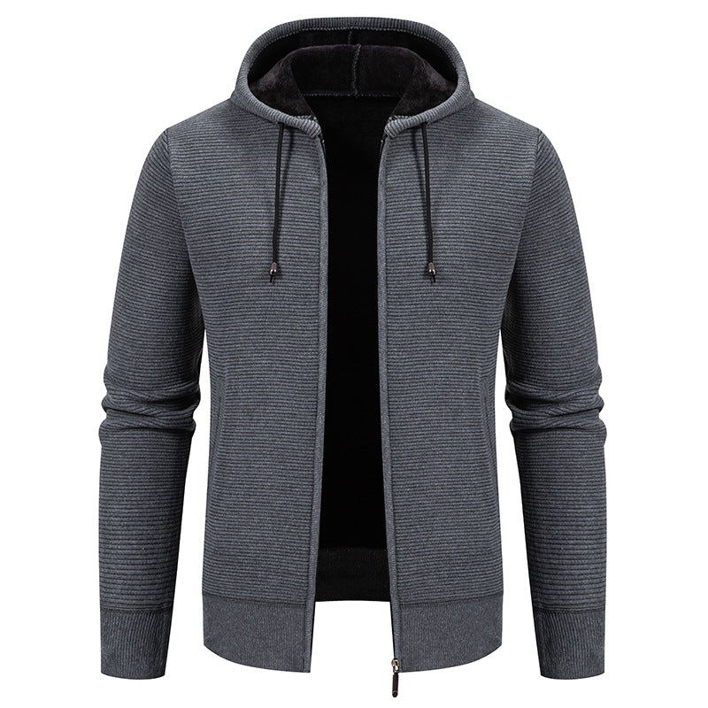 Herren sportliche Fleecejacke mit hohem Kragen und Reißverschluss R&B