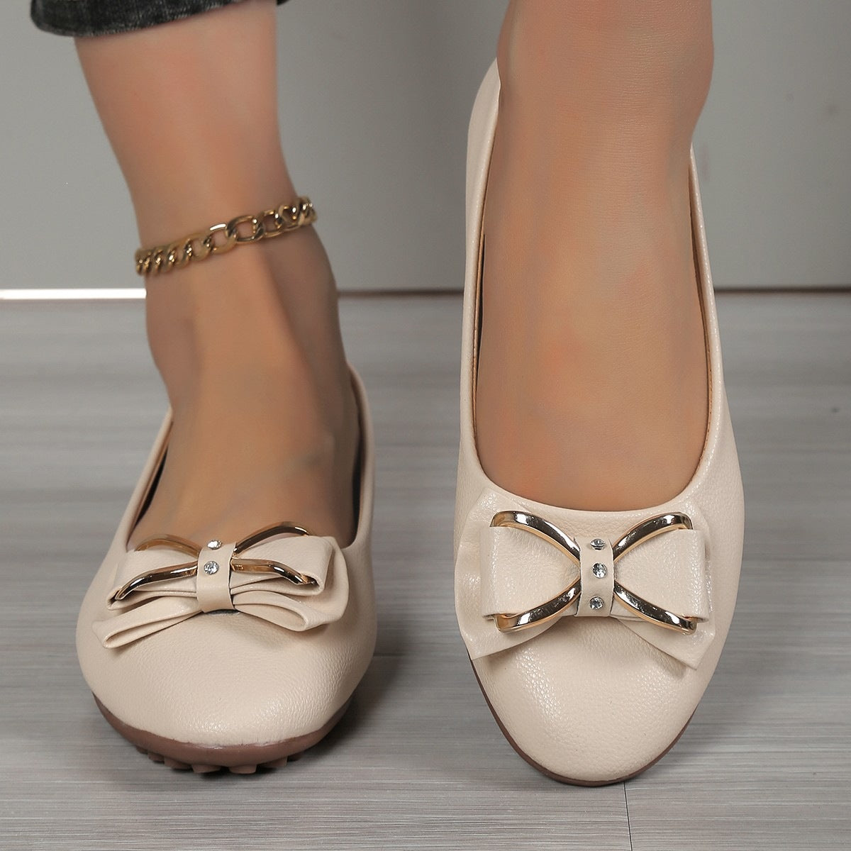 Damen Elegante Ballerinas mit modischem Schleifen-Detail R&B
