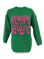 Damen lässiger Pullover mit auffälligem Schriftzug und luftiger Passform R&B