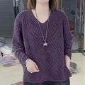 Damen Pullover mit V-Ausschnitt und modernem Strukturmuster R&B