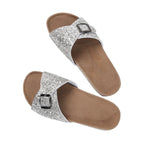 Damen Glitzernde Slides mit verstellbarem Schnallen-Design R&B