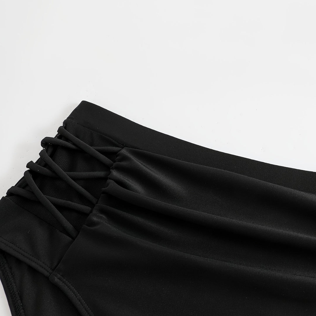 Damen High-Waist Bikinihose mit stilvollen Rüschendetails R&B