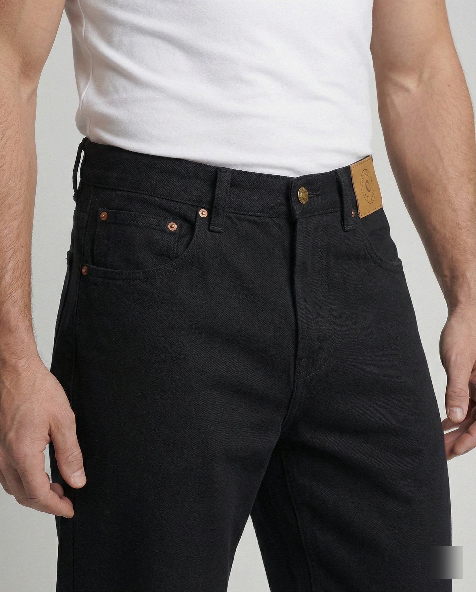 Locker geschnittene schwarze Jeans im American Retro Style Unisex