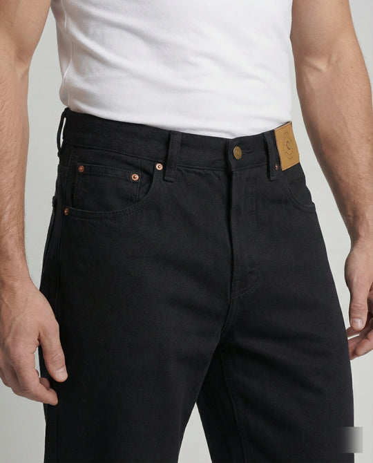 Locker geschnittene schwarze Jeans im American Retro Style Unisex