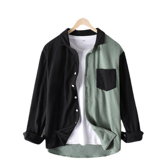 Damen lässiges Waffle-Longsleeve Hemd R&B