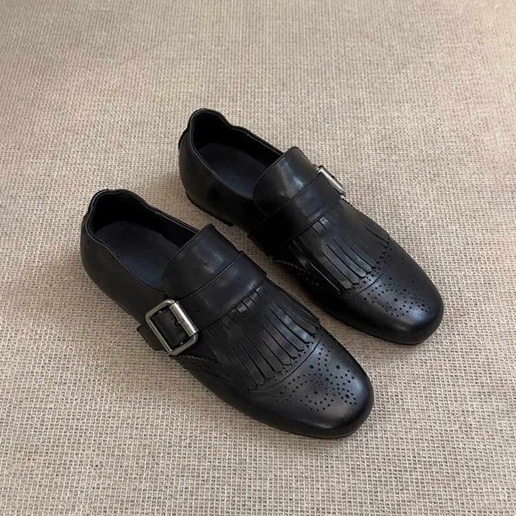 Damen elegante Mokassins mit modischer Fransenverzierung R&B