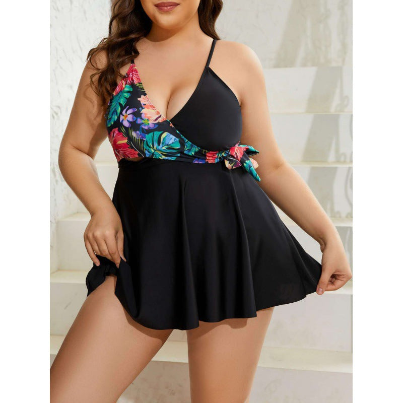 Damen Wickel-Badeanzug mit floralem Design R&B