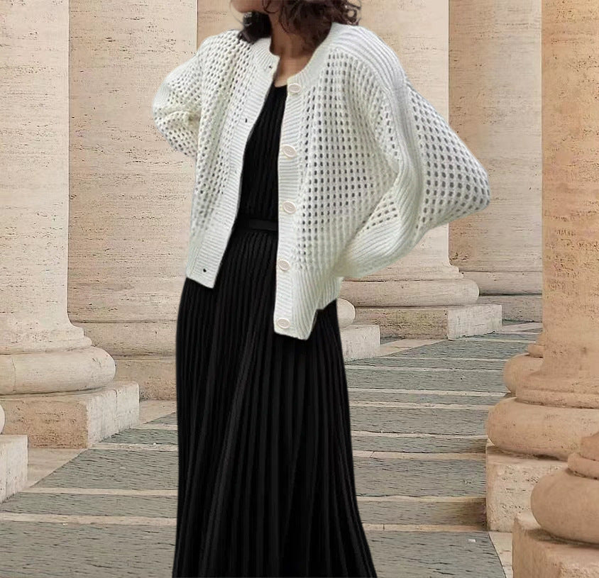 Damen Strickjacke mit luftiger Netzstruktur R&B