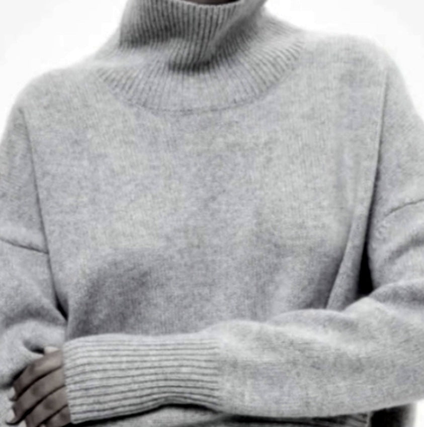 Damen Modischer Rollkragenpullover aus weichem Material R&B