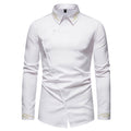 Herren elegantes Langarmhemd mit asymmetrischem Schnitt und luxuriösen Details