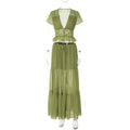 Damen Elegantes Maxikleid mit Spitzenoberteil und fließendem Saum R&B