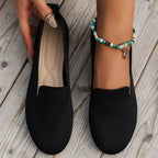 Damen Slip-On Ballerinas aus atmungsaktivem Strickmaterial mit rutschfester Sohle R&B