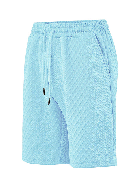 Herren nan strukturierte Lounge-Shorts mit Elastikbund Tunnelzug und seitlichen Eingrifftaschen R&B