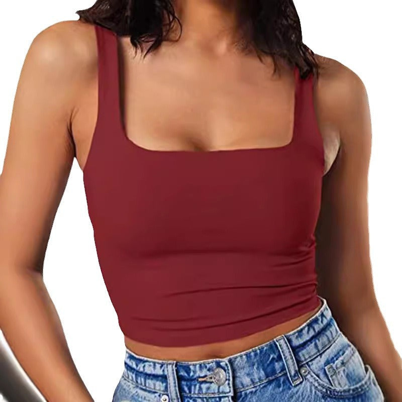 Damen Crop-Top mit quadratischem Ausschnitt und schmalem Schnitt R&B