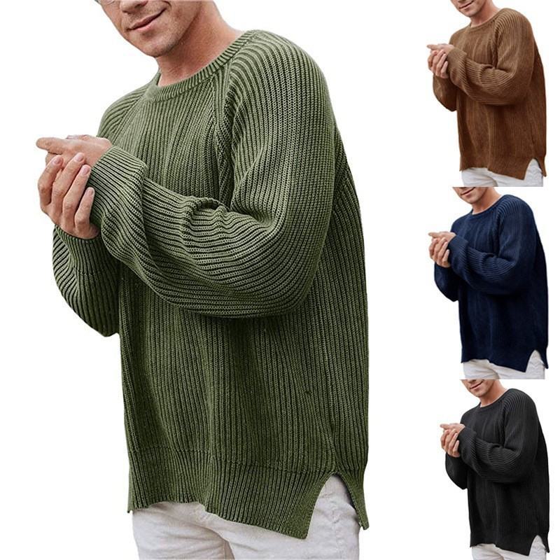 Herren eleganter Strickpullover mit strukturiertem Design und modernem Schnitt R&B