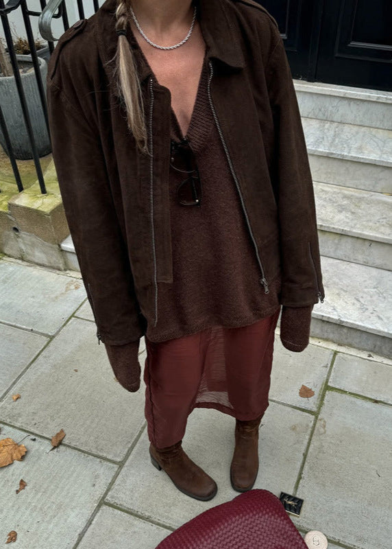 R&B | Touch Cropped Wildlederjacke