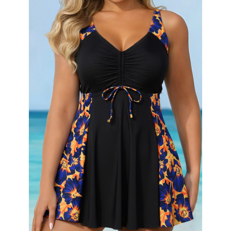 Damen Badeanzug mit liebevollem Wickeldesign und raffinierten Tierdruck-Details R&B