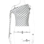 Damen Asymmetrisches Trägertop mit Punkten R&B