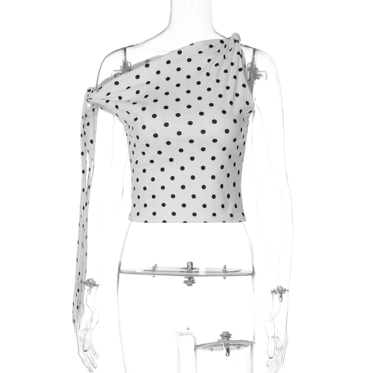Damen Asymmetrisches Trägertop mit Punkten R&B