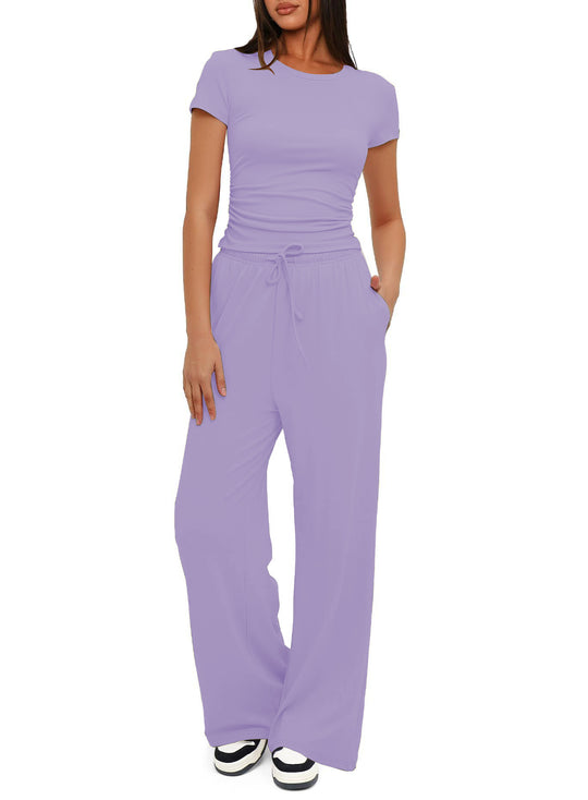 Damen Bequemes Lounge-Outfit mit elastischem Bund und weitem Schnitt R&B