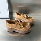 Damen Mokassin-Sneaker mit bequemer Plateau-Sohle und dekorativem Schnürsystem R&B