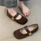 Damen elegante Ballerina-Schuhe mit dekorativem Riemchen und komfortablem Fußbett R&B