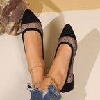 Damen elegante spitze Ballerinas aus Netzstoff mit Punkten R&B