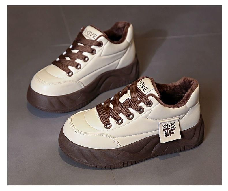 Damen Fleecegefütterte Chunky Sneakers mit rutschfester Sohle und modischem Design R&B